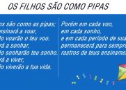 Os Filhos São como as Pipas (Você ensinará a voar, mas não voarão o teu voo...)