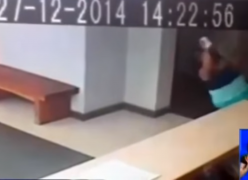 Vídeo mostra mulher supostamente sendo empurrada por um 