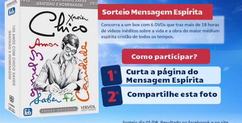 Concorra ao Box 100 Anos Com Chico Xavier - Gratidão e Homenagem (6 DVDs)